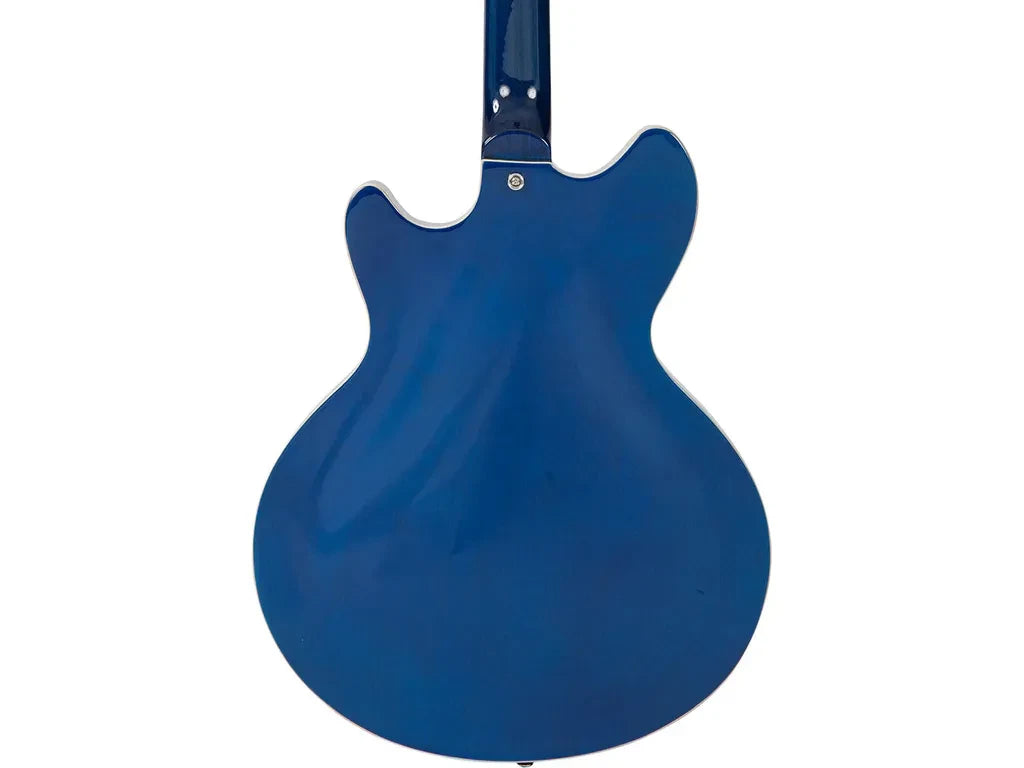 Vintage REVO Series 'Supreme' Semi Acoustic Bass ~ Blueburst