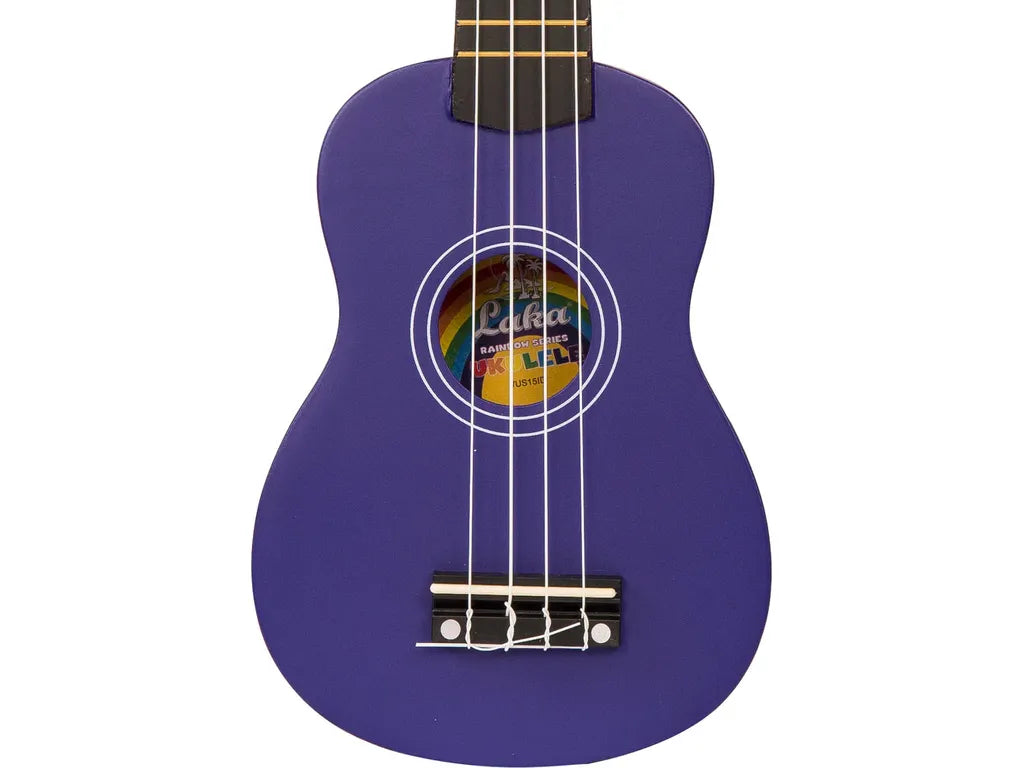 Laka Rainbow Series Soprano Ukulele & Carry Bag ~ Indigo