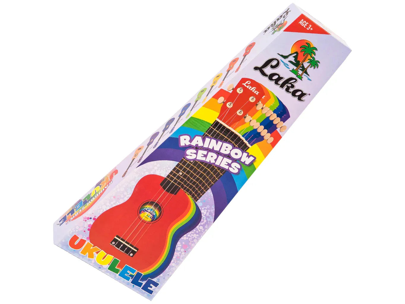 Laka Rainbow Series Soprano Ukulele & Carry Bag ~ Red