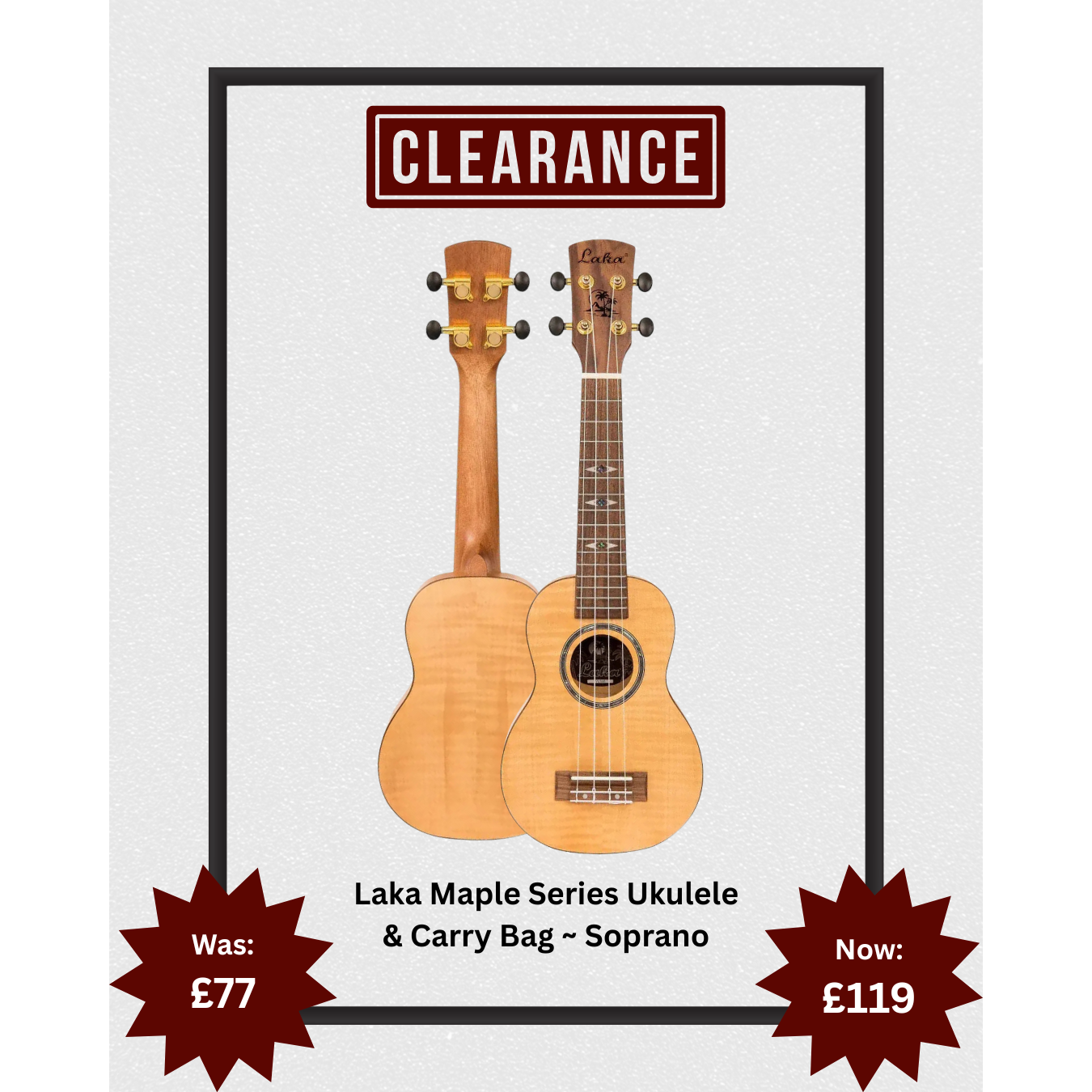 Laka Maple Series Ukulele & Carry Bag ~ Soprano
