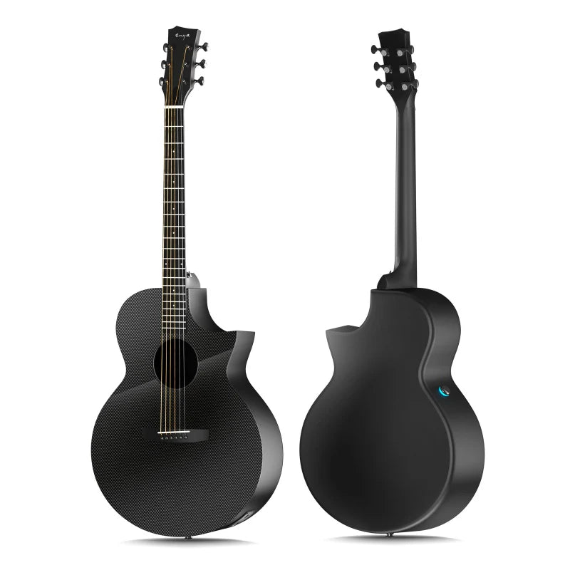 Enya X3 Pro SP1 EQ Carbon Fibre Electro-Acoustic Guitar in Black with Padded Gigbag