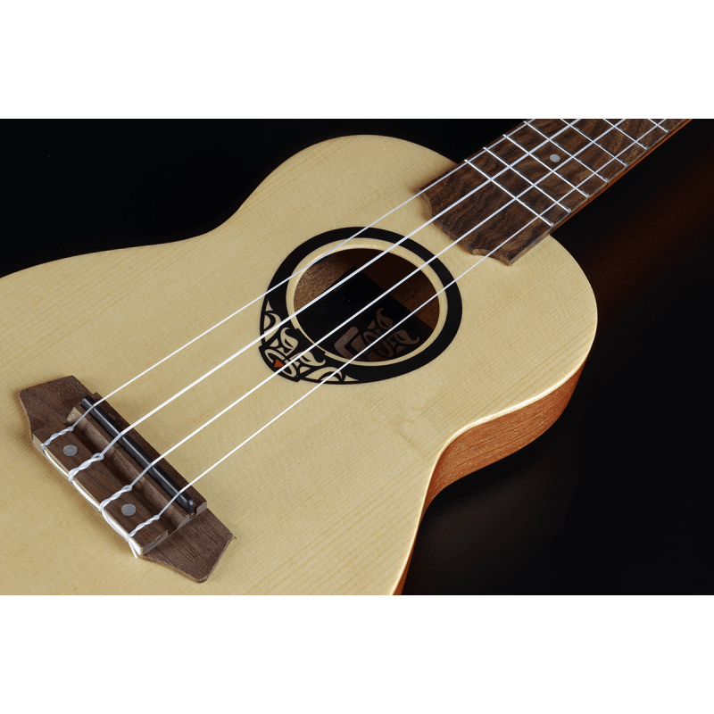 LAG Soprano Slim Arched Back Electro Ukulele With Case