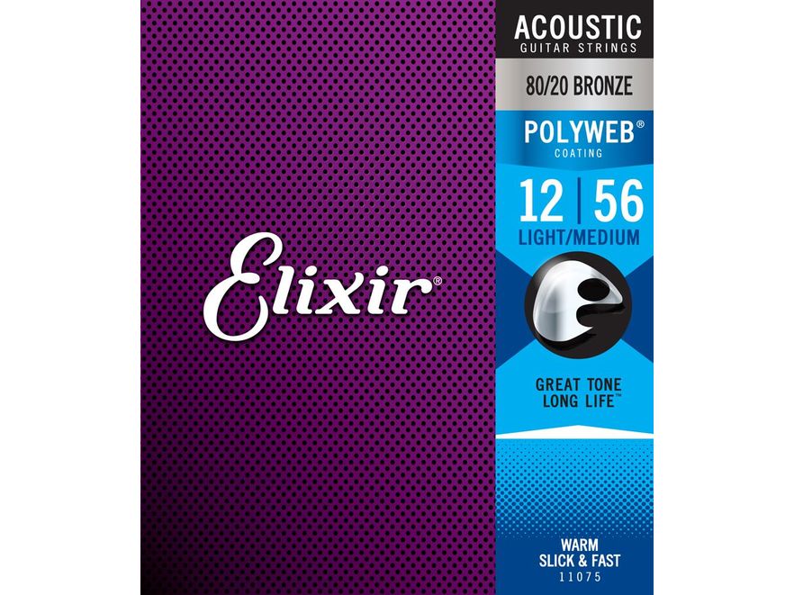 Elixir Polyweb Acoustic Strings Light Medium 12-56