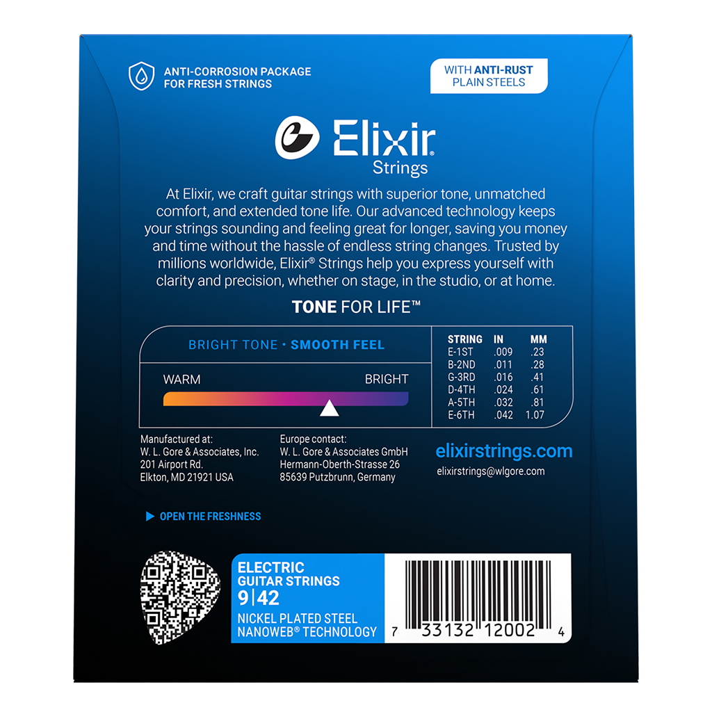 Elixir Nanoweb E12002 Electric Strings Super Light 09-42