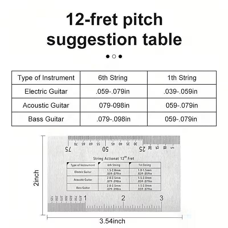 String Action Ruler for Guitar