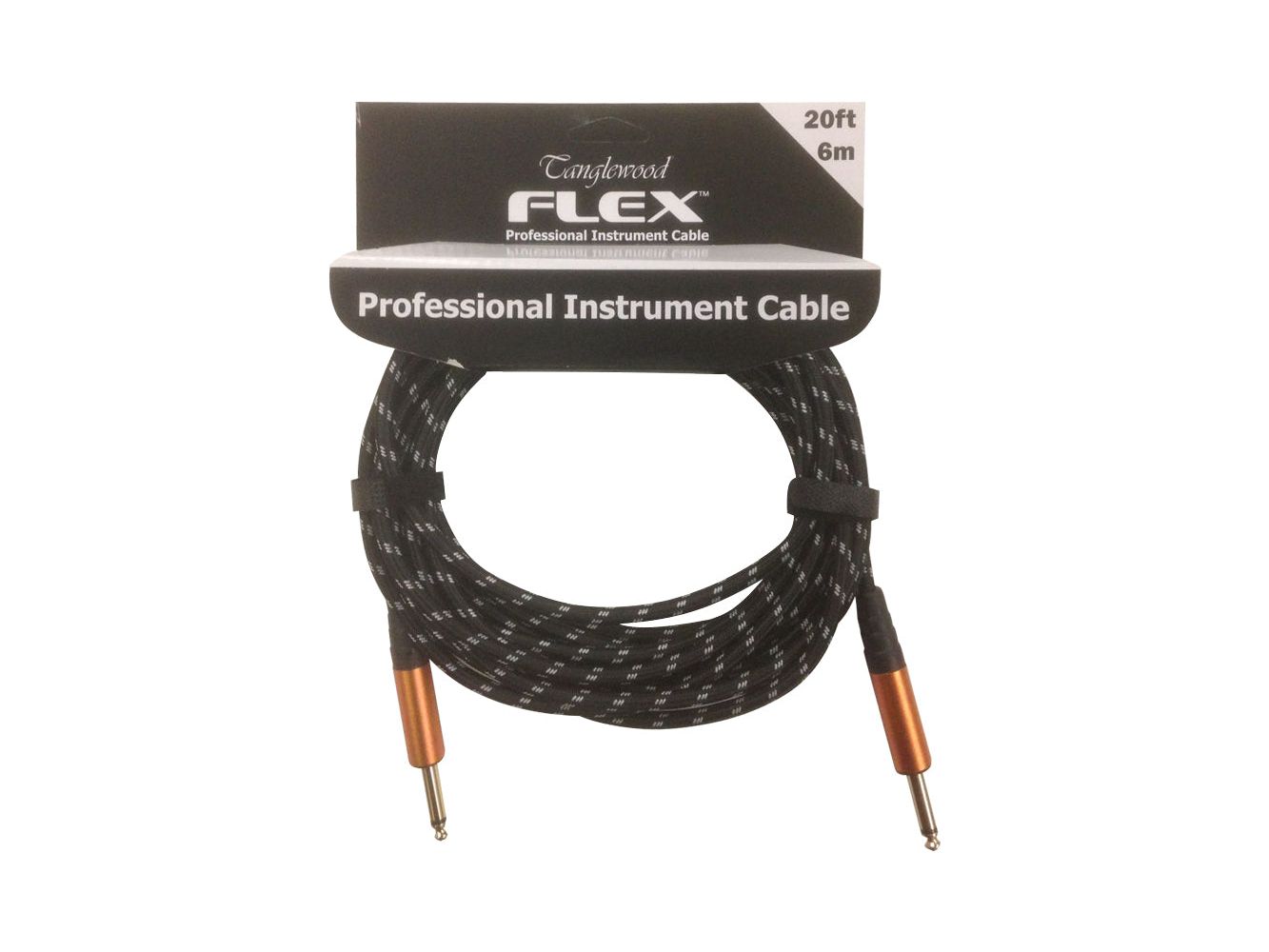 Tanglewood Flex 'Braided' Cable 20ft Straight / Straight Black/White