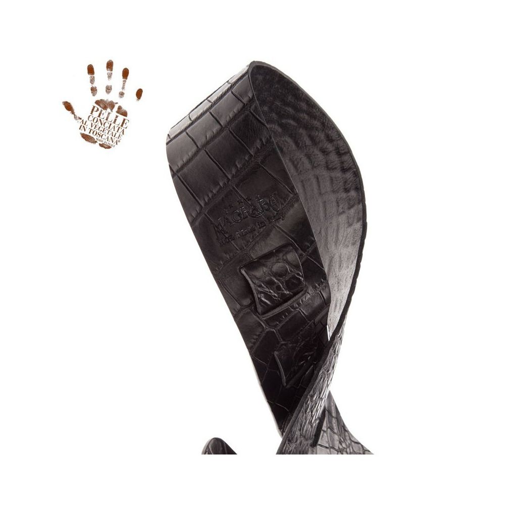 Magrabo Holes Hc Embossed Cocco Pros Black 6 Cm Premium Guitar Strap