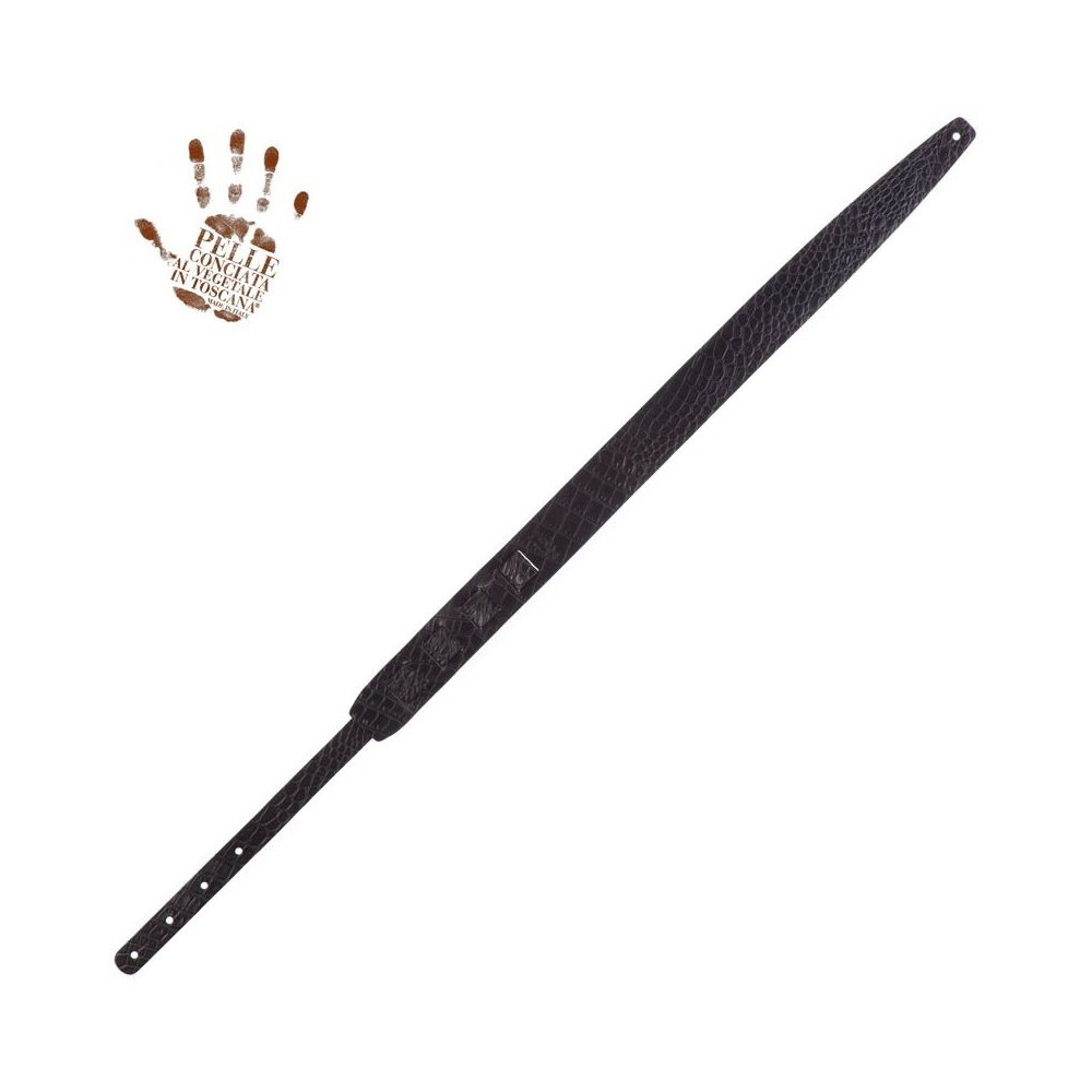 Magrabo Holes Hc Embossed Cocco Pros Black 6 Cm Premium Guitar Strap