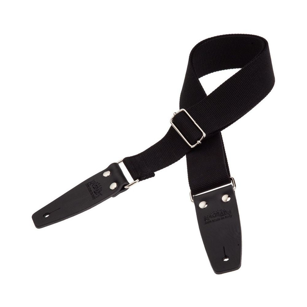 Magrabo Stripe Sc Entry Black 5 Cm Terminals Black - Silver Buckle Premium Guitar Strap