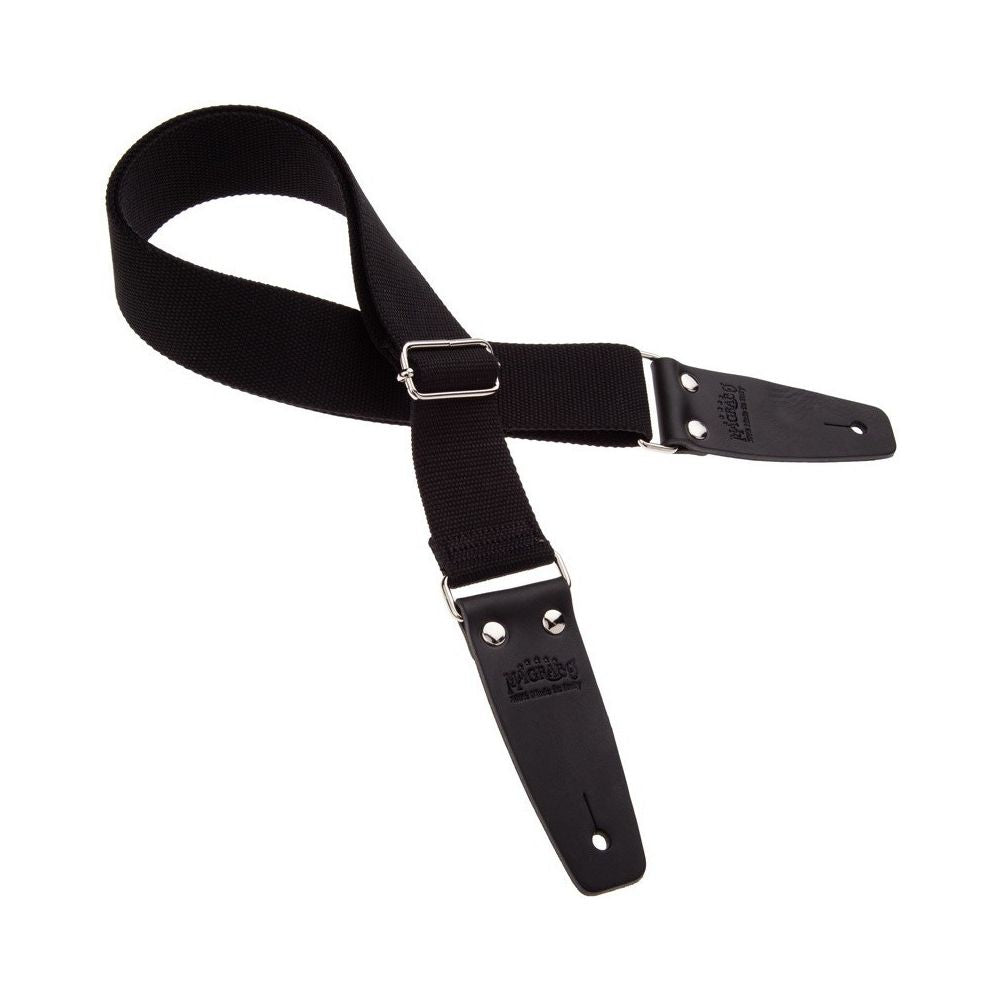 Magrabo Stripe Sc Entry Black 5 Cm Terminals Black - Silver Buckle Premium Guitar Strap