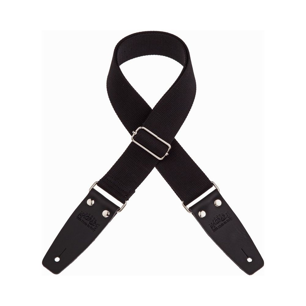 Magrabo Stripe Sc Entry Black 5 Cm Terminals Black - Silver Buckle Premium Guitar Strap