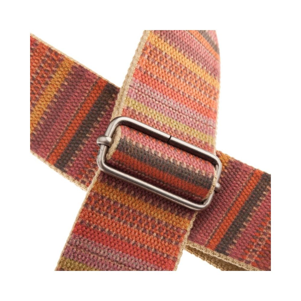 Magrabo Stripe Sc Retrò Mexico 5 Cm Terminals Black, Aged Silver Buckle Premium Guitar Strap