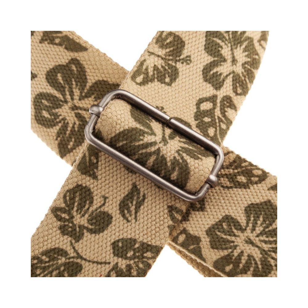 Magrabo Stripe Sc Retrò Hippie 5 Cm Terminals Black, Aged Silver Buckle Premium Guitar Strap