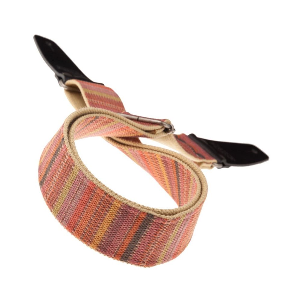 Magrabo Stripe Sc Retrò Mexico 5 Cm Terminals Black, Aged Silver Buckle Premium Guitar Strap