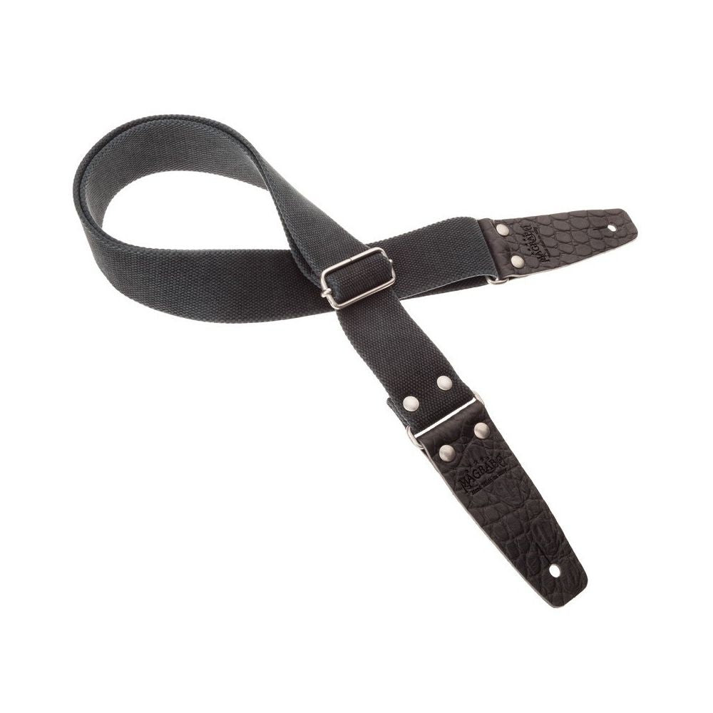 Magrabo Stripe Sc Entry 5 Cm Cocco Pros Black Silver Buckle Premium Guitar Strap
