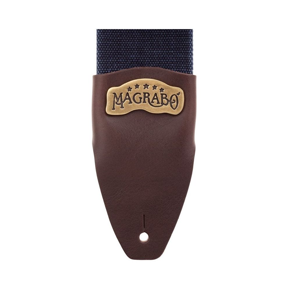 Magrabo Stripe Sc Cotton Washed Blue 8 Cm Terminali Core Black, Recta Brass Buckle Premium Guitar Strap