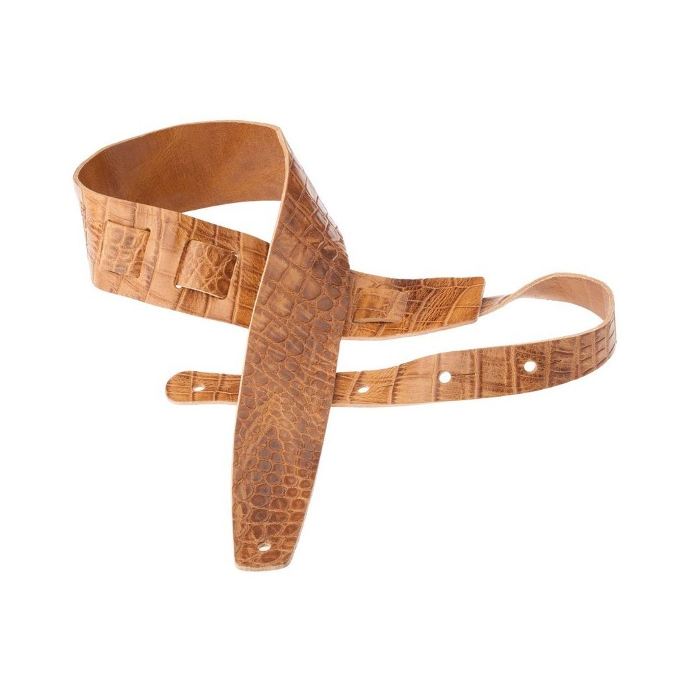 Magrabo Holes Hc Embossed Cocco Pros Brown 6 Cm Premium Guitar Strap