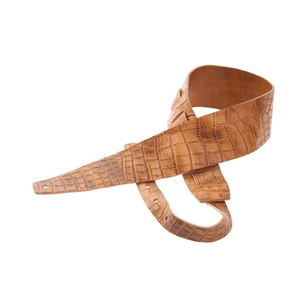 Magrabo Holes Hc Embossed Cocco Pros Brown 6 Cm Premium Guitar Strap