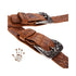 Magrabo Twin Buckle Tc Embossed Cocco Pros Brown 7 Cm Skull & Roses Silver Buckle Premium Guitar Strap