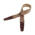 Magrabo Stripe Sc Retrò Chess 5 Cm Terminals Brown, Aged Brass Buckle Premium Guitar Strap