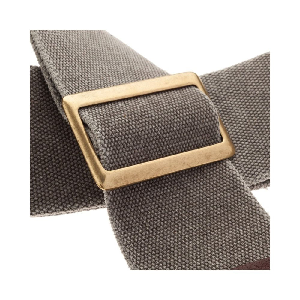 Magrabo Stripe Sc Cotton Washed Grey 8 Cm, Recta Brass Buckle Premium Guitar Strap