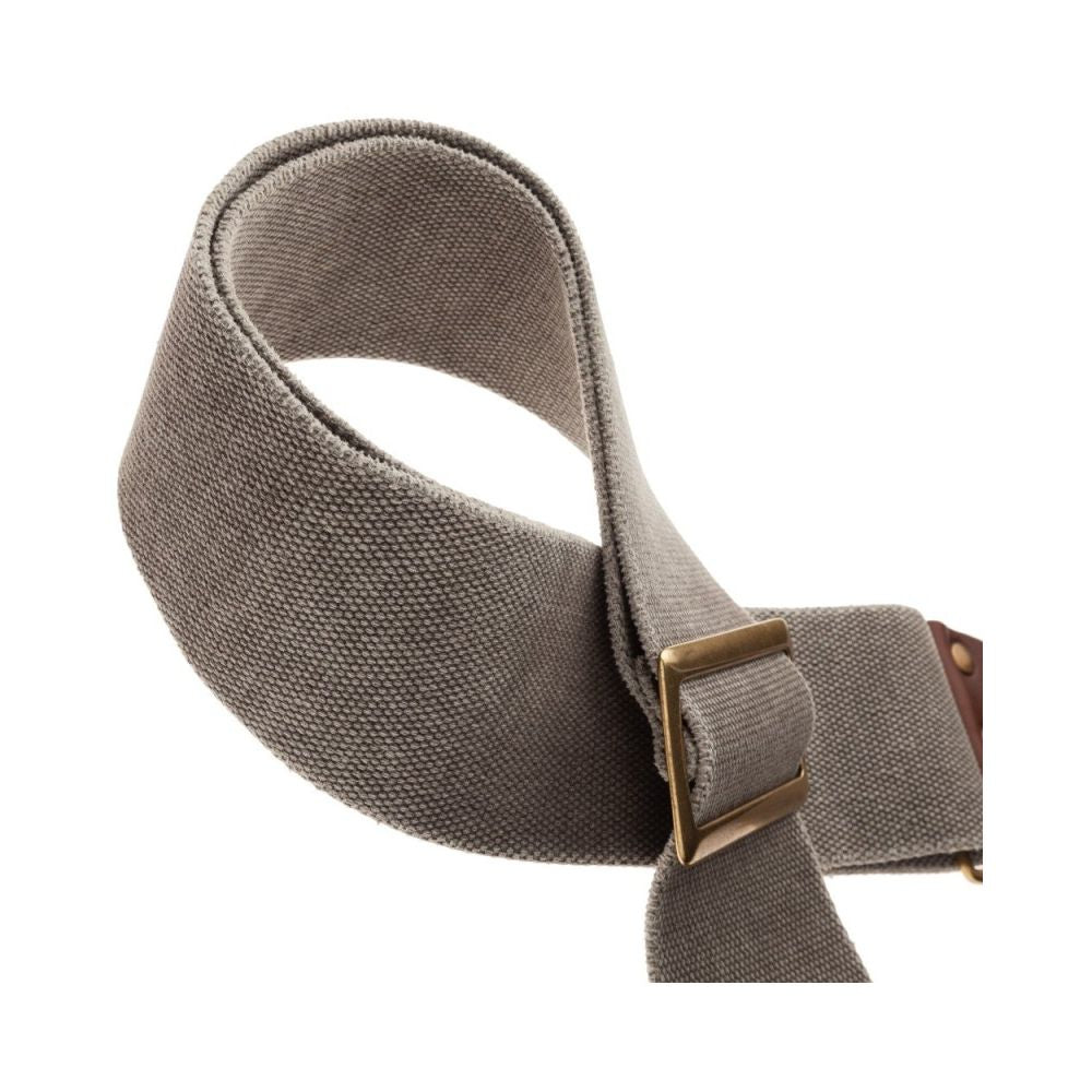 Magrabo Stripe Sc Cotton Washed Grey 8 Cm, Recta Brass Buckle Premium Guitar Strap