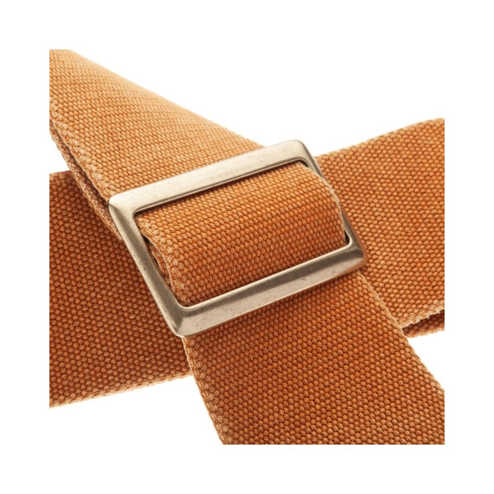 Magrabo Stripe Sc Cotton Washed Ocra 8 Cm, Recta Brass Buckle Premium Guitar Strap