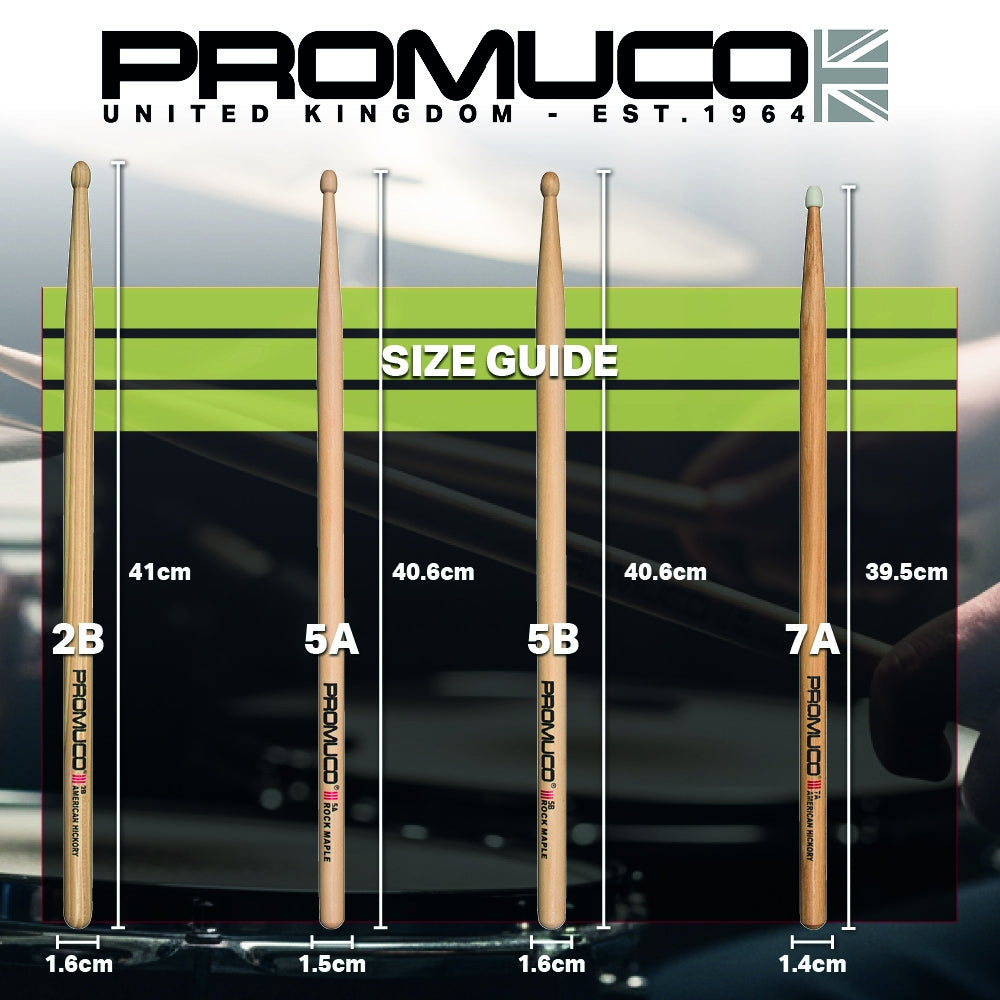 Promuco Drumsticks - Oak 7A Nylon Tip