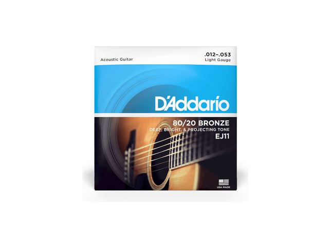 DAddario 12-53 Light, 80/20 Bronze Acoustic Guitar Strings