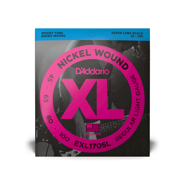 D'Addario 45-100 Regular Light, Super Long Scale, XL Nickel Bass Strings