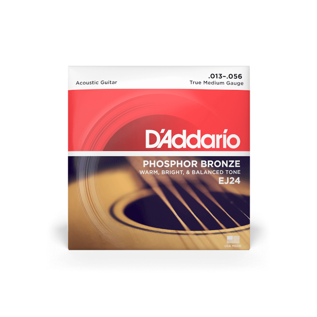 A Strin DAddario EJ24 13-56 True Medium, Phosphor Bronze Acoustic Guitar Strin ...