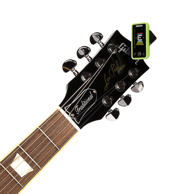 D'Addario Eclipse Headstock Guitar Tuner, Green