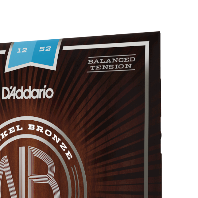 D'Addario 12-52 Light Balanced Tension, Nickel Bronze Acoustic Guitar Strings