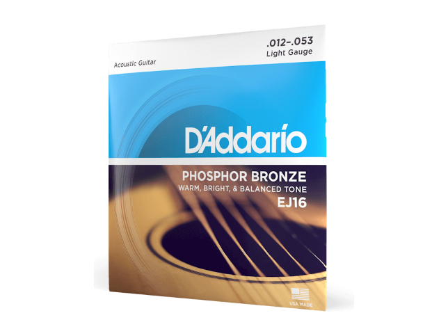 DAddario 12-53 Light, Phosphor Bronze Acoustic Guitar Strings