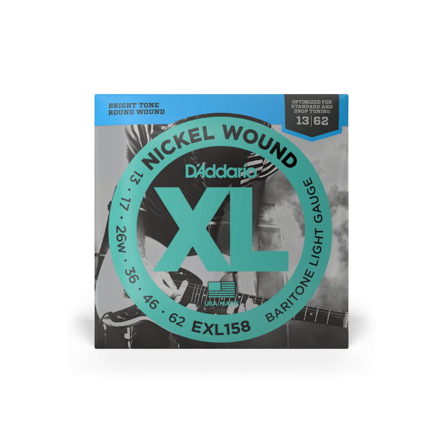 D'Addario 13-62 Light Baritone, XL Nickel Electric Guitar Strings