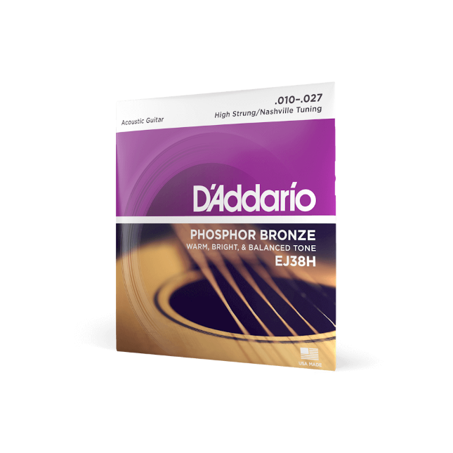 DAddario 10-27 High Strung/Nashville Tuning, Phosphor Bronze Acoustic Guitar Strings