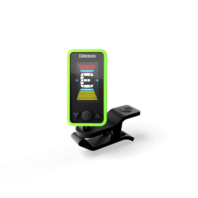D'Addario Eclipse Headstock Guitar Tuner, Green