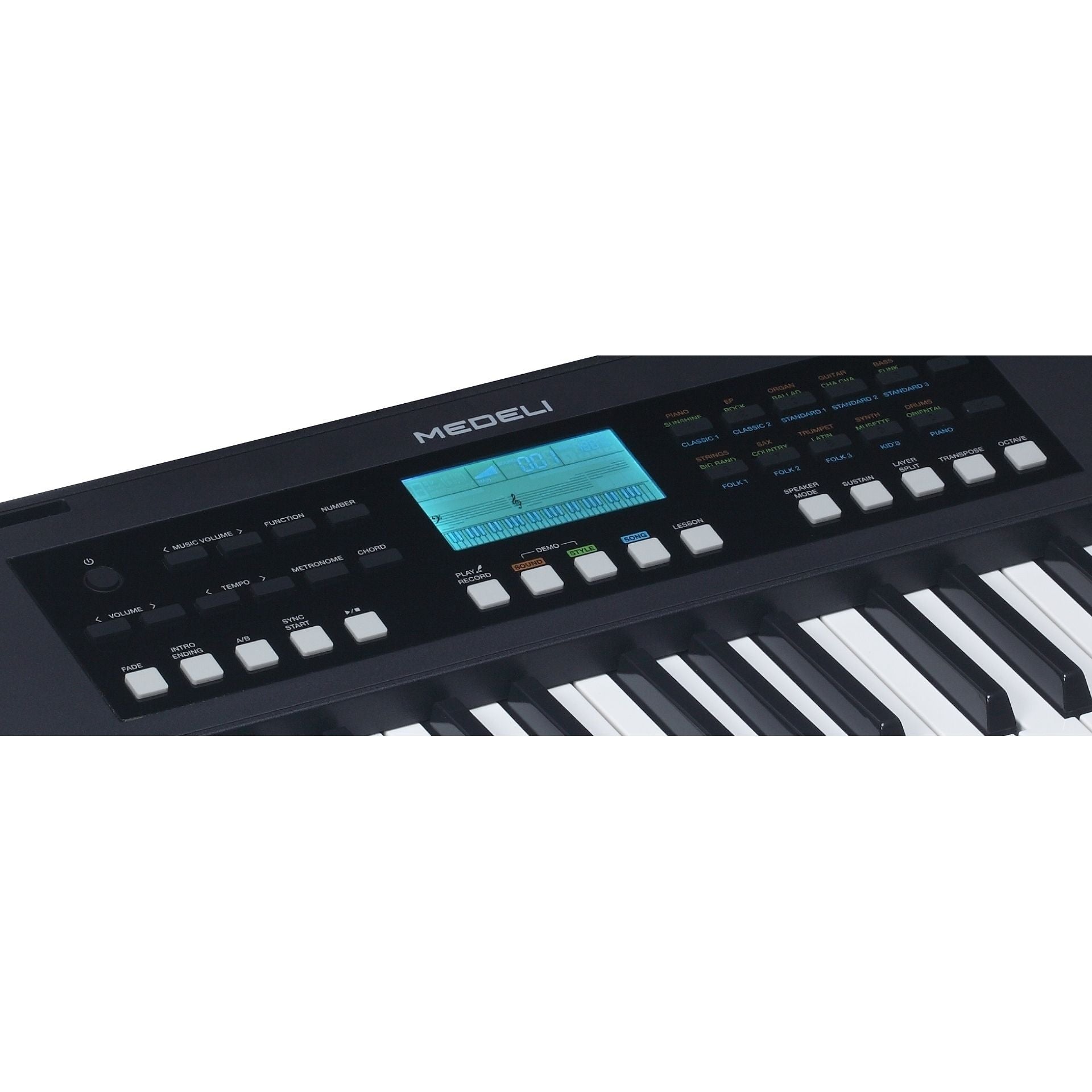 Medeli Nebula Series Keyboard 61 Key in Black