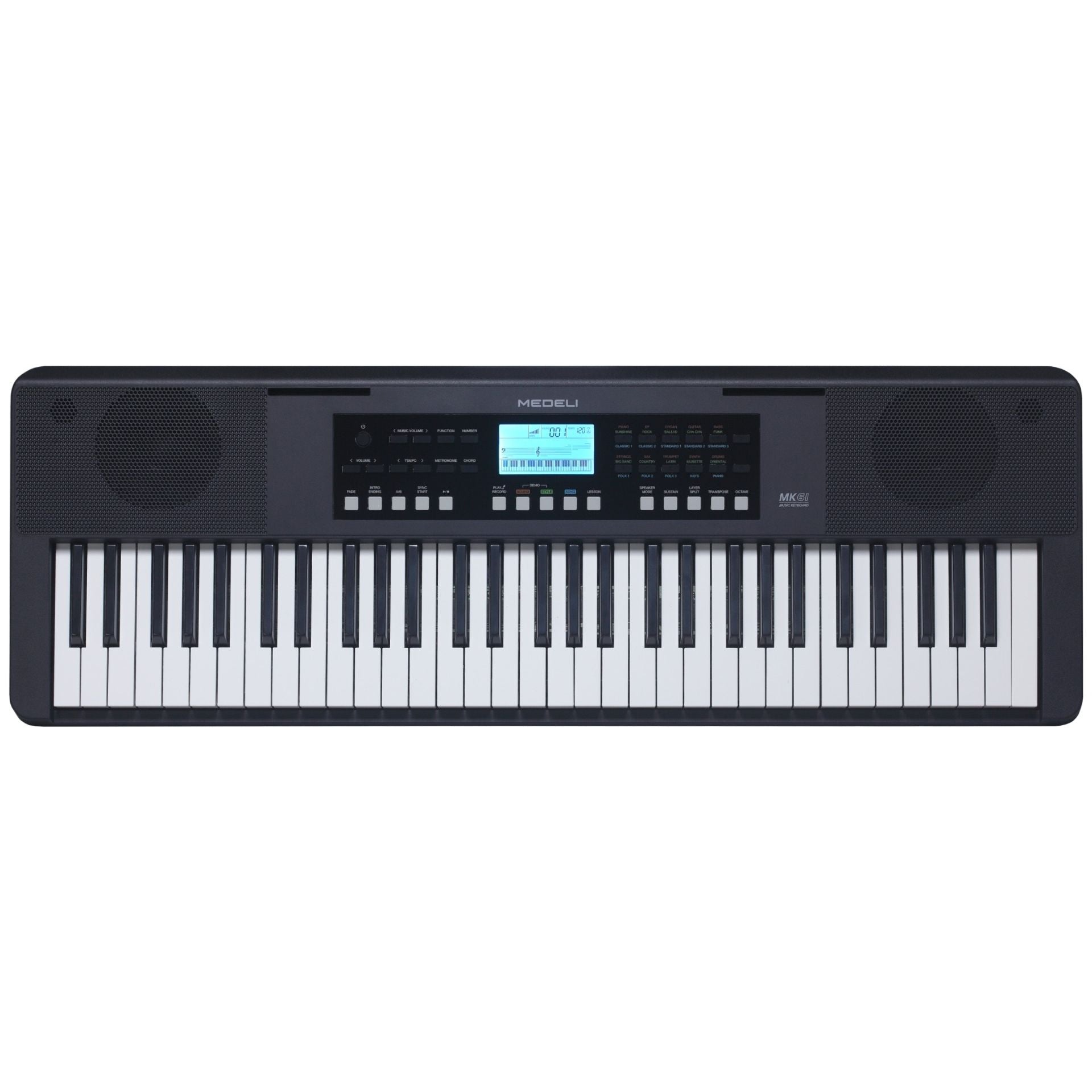 Medeli Nebula Series Keyboard 61 Key in Black