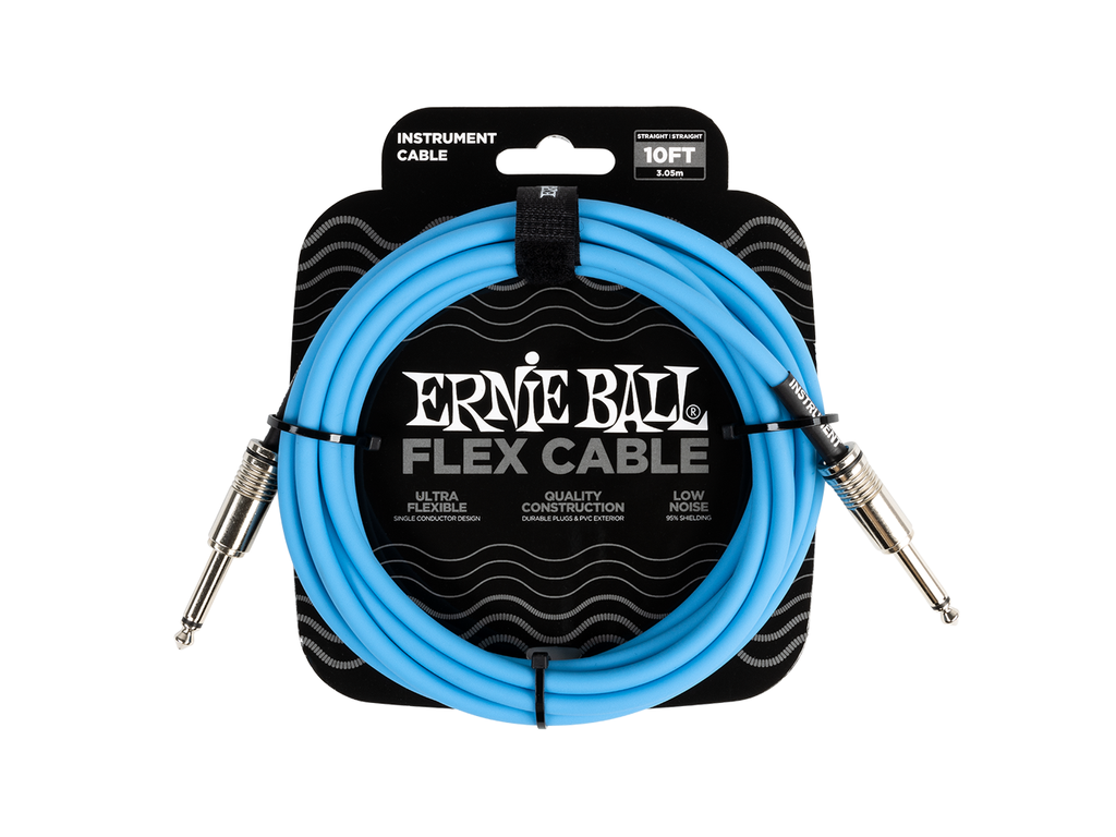 Erine Ball Flex Instrument Cable Straight/Straight 10ft - Blue