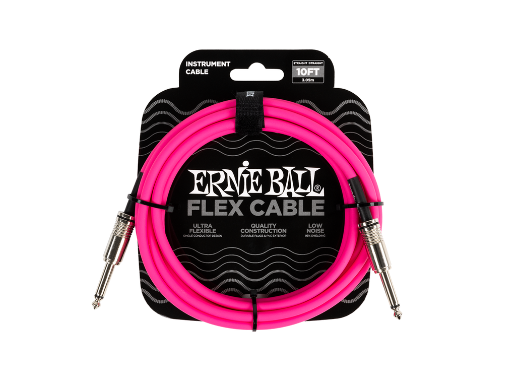 Erine Ball Flex Instrument Cable Straight/Straight 10ft - Pink