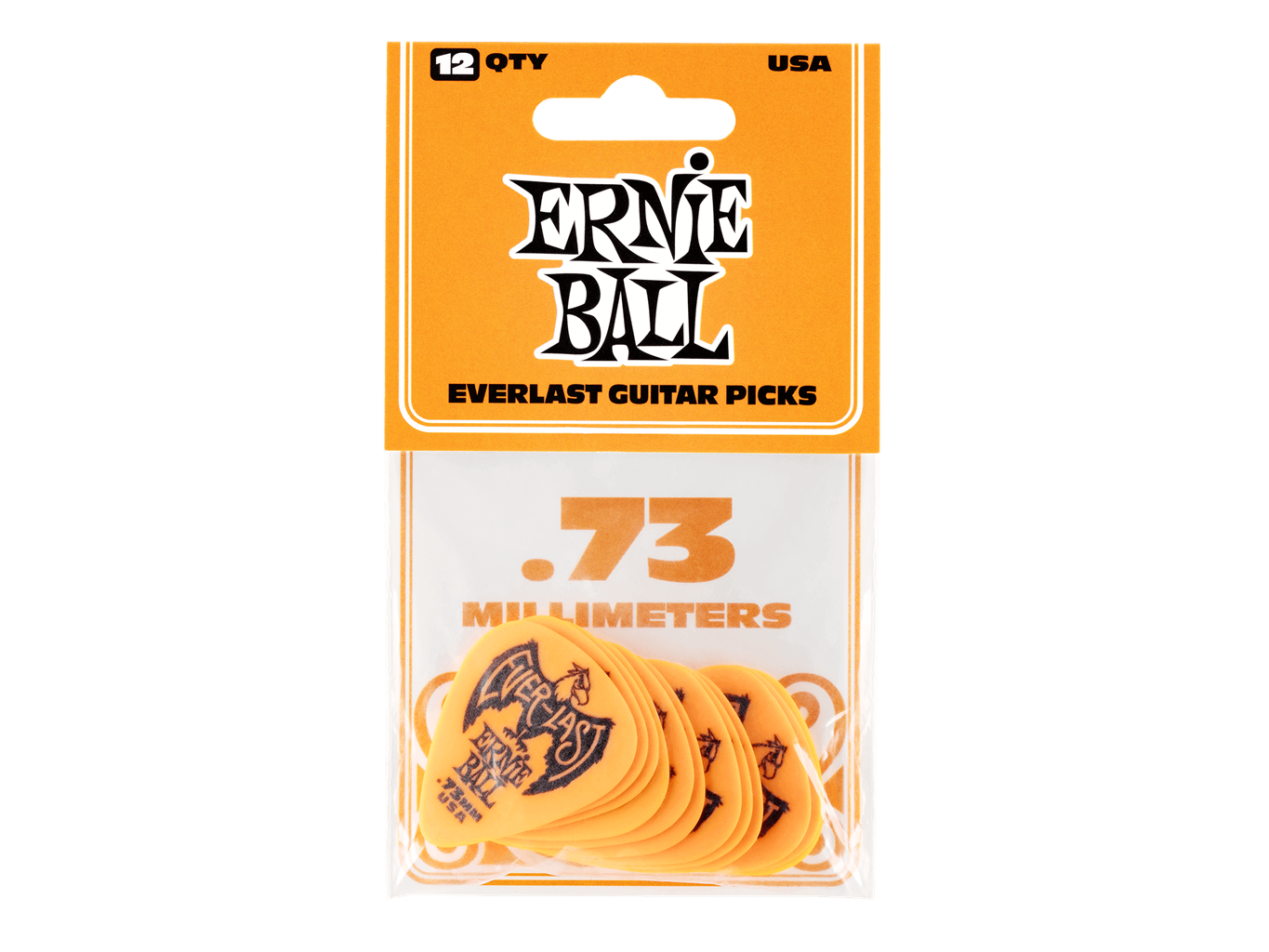 Ernie Ball Everlast Picks 12 Pack Orange 0.73mm