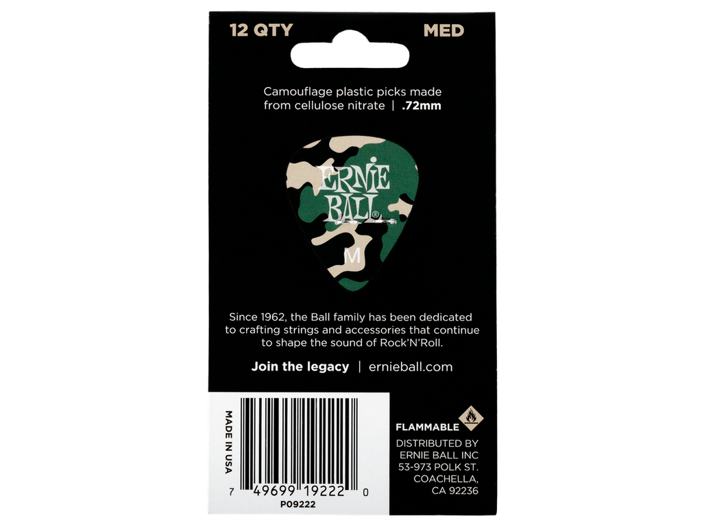 Ernie Ball Medium Camouflage Pick x 12