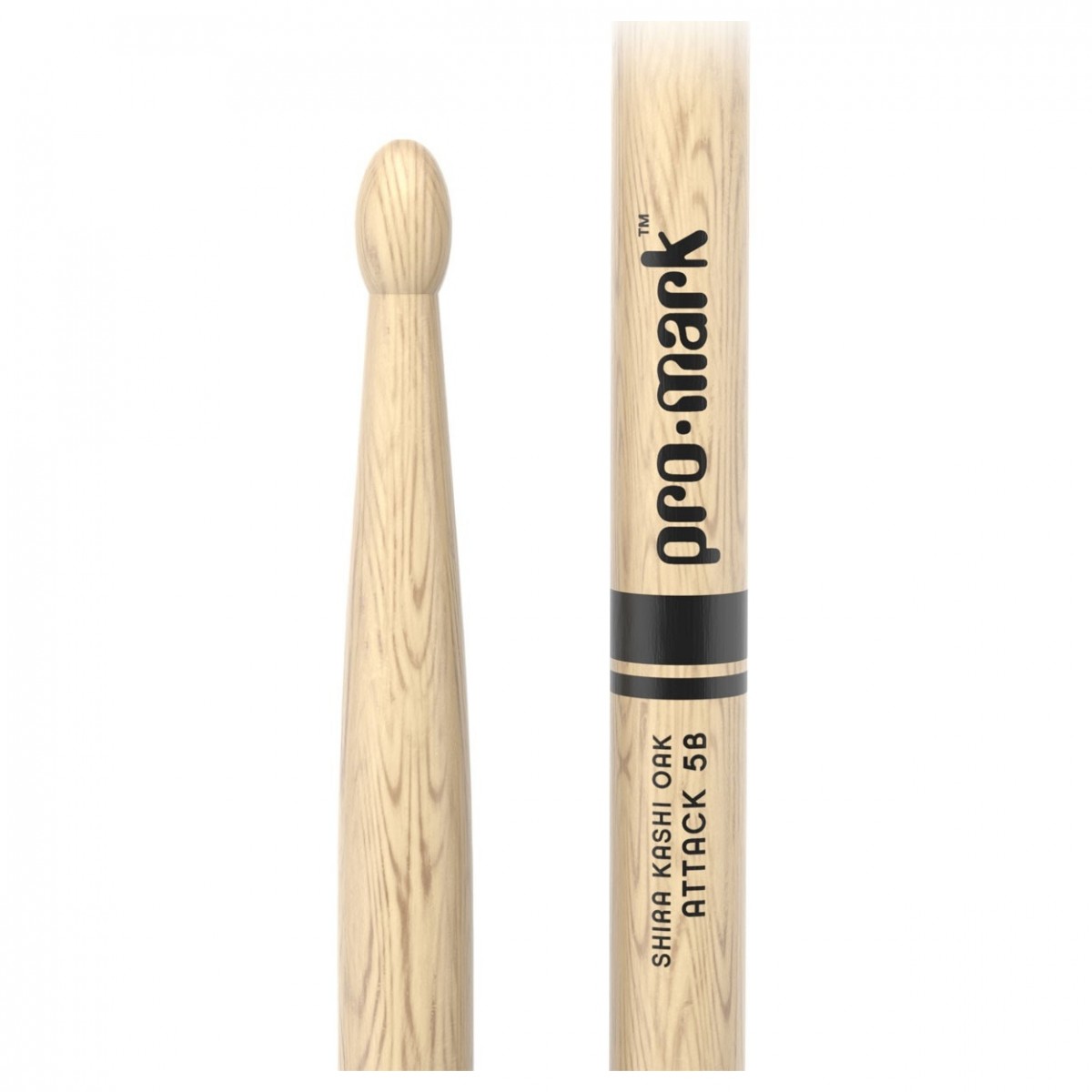 ProMark Classic Attack 5B Shira Kashi Oak Drumstick, Oval Wood Tip