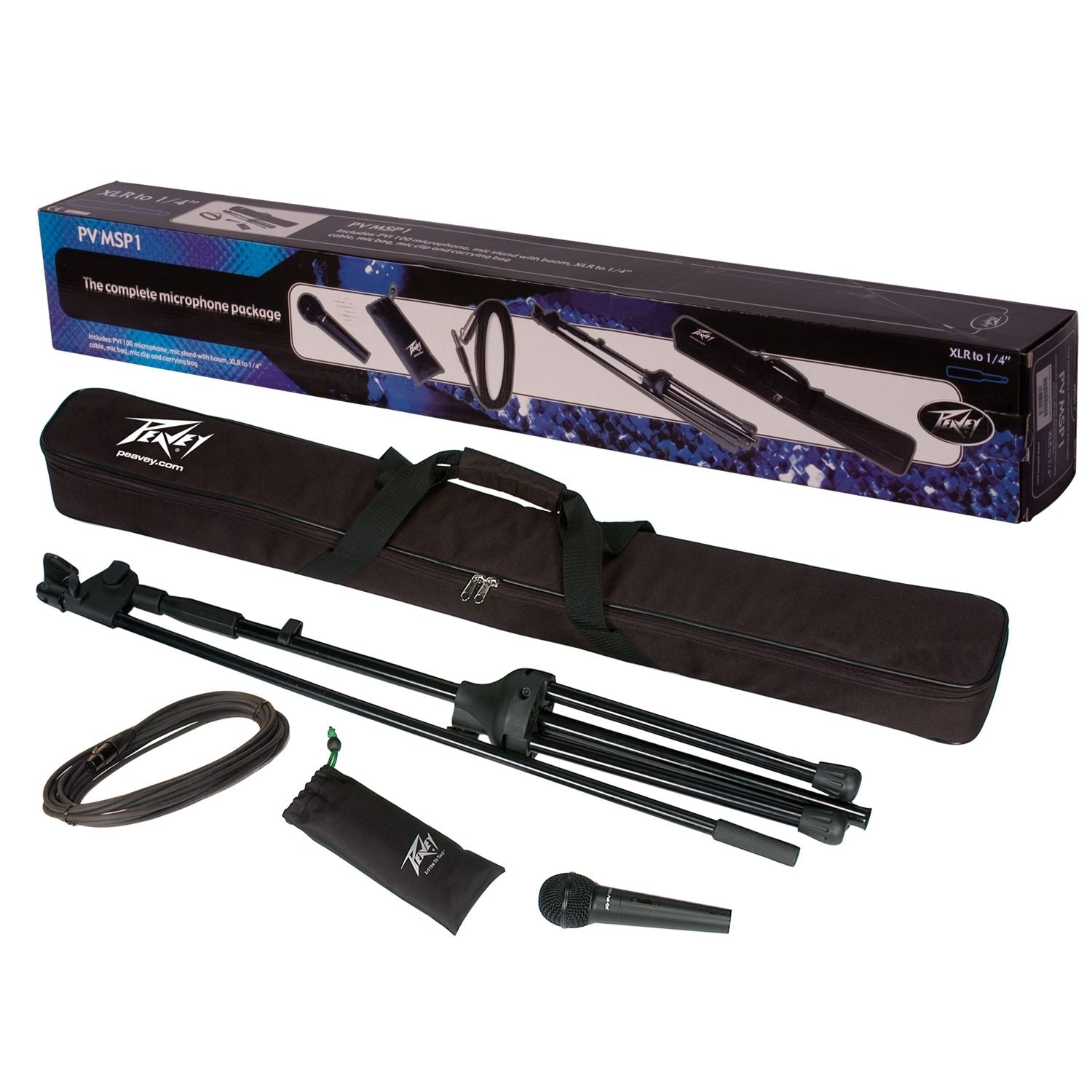 Peavey Microphone & Accessory Pack PVi100 Microphone 1/4 + Stand