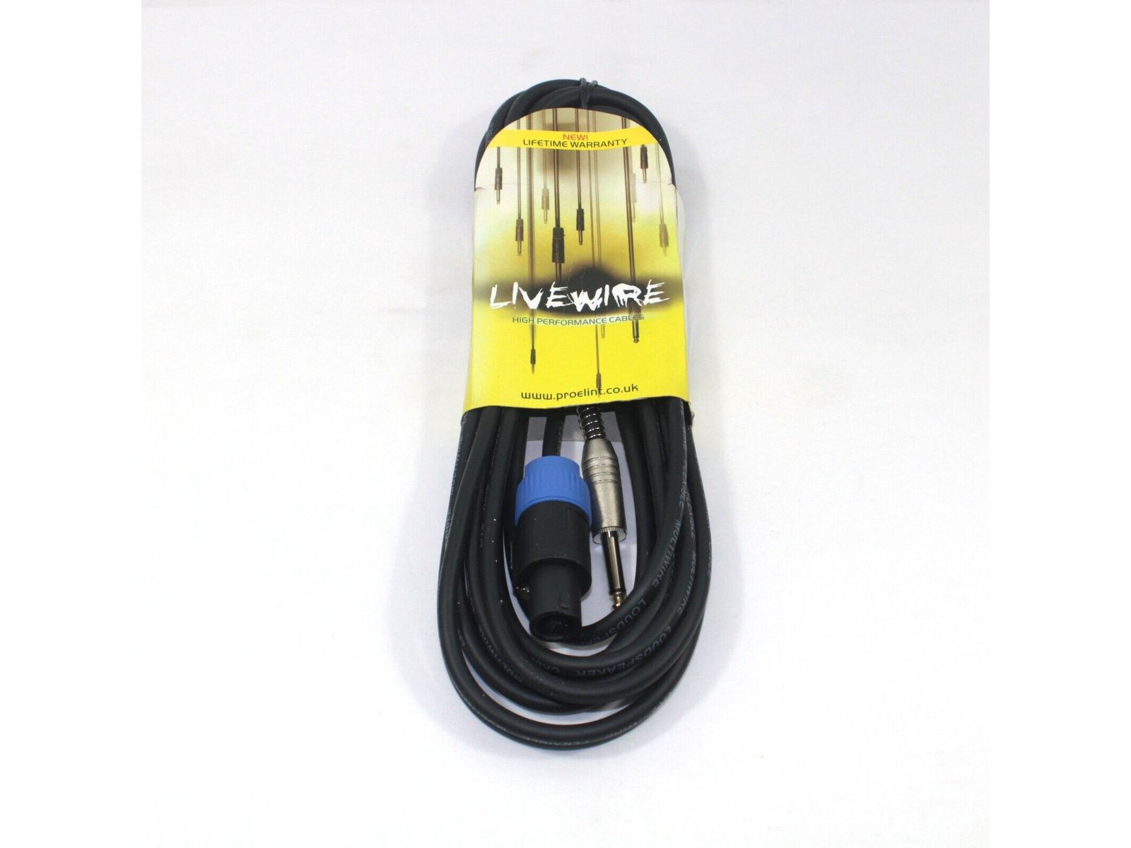 Livewire Mono Jack Plug to Speakon Connector Lead Black 10m