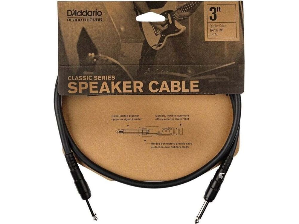 D'Addario 3Ft Classic Series Speaker Cable (1/4" Jack)