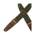 Magrabo Stripe SC Entry Dark Green 5 cm Terminals Brown Brass buckle Premium Guitar Strap