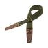 Magrabo Stripe SC Entry Dark Green 5 cm Terminals Brown Brass buckle Premium Guitar Strap