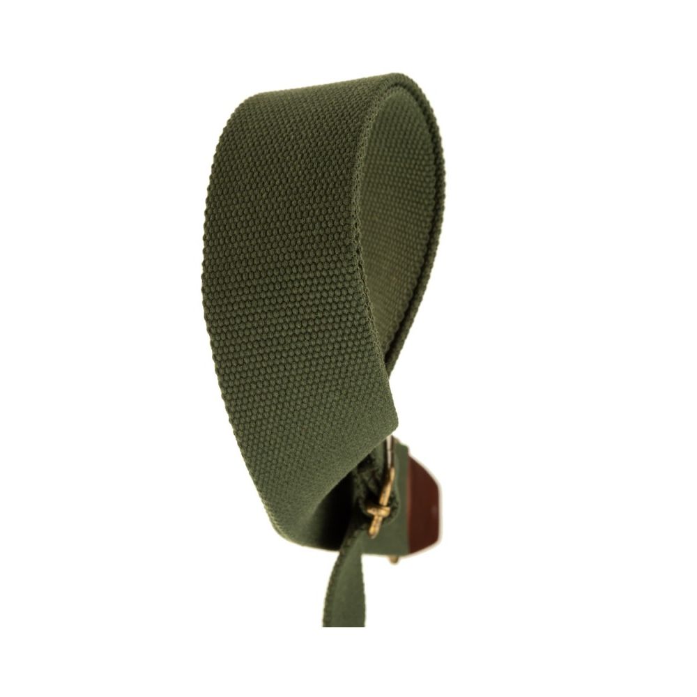 Magrabo Stripe SC Entry Dark Green 5 cm Terminals Brown Brass buckle Premium Guitar Strap